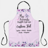 人々お気に入りのは私の名前をカスタムする、紫色の花と呼ばれる エプロン (正面)