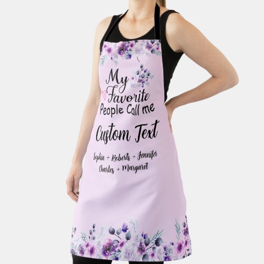 人々お気に入りのは私の名前をカスタムする、紫色の花と呼ばれる エプロン (インサイチュ)