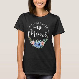 人々お気に入りのは私をミミ女性フラワーデコール Tシャツ
