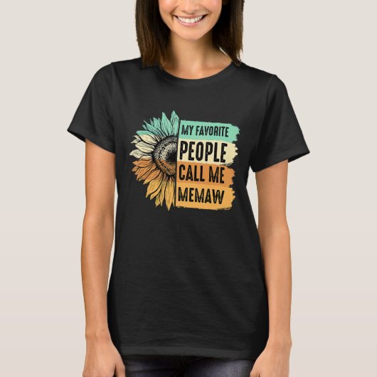 人々お気に入りのは私をミモーひまわり母と呼ぶ Tシャツ (正面)