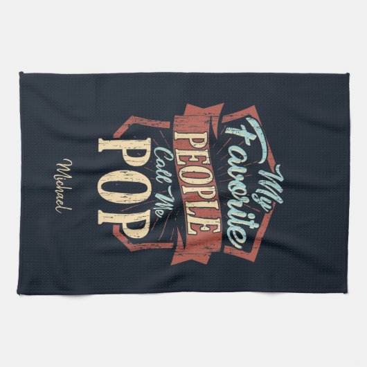 人々お気に入りのは私を父ポップ・アートの日カスタム キッチンタオル (横)