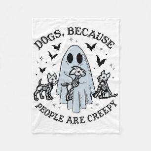 人々がクリーピーでおかしい幽霊ハロウィンだから犬 フリースブランケット