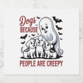 人々が不気味なハロウィーンを持っているので犬 スパークリングワインラベル (シングルラベル)