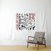 人々が不気味なハロウィーンを持っているので犬 タペストリー (インサイチュ(横))