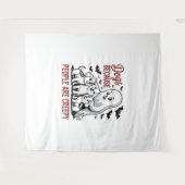 人々が不気味なハロウィーンを持っているので犬 タペストリー (正面(横))