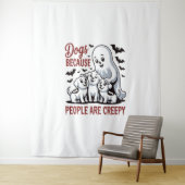 人々が不気味なハロウィーンを持っているので犬 タペストリー (インサイチュ)