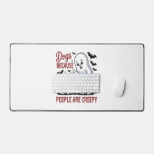 人々が不気味なハロウィーンを持っているので犬 デスクマット (キーボード&マウス)