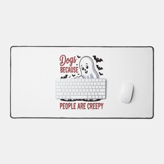 人々が不気味なハロウィーンを持っているので犬 デスクマット (キーボード&マウス)