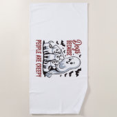 人々が不気味なハロウィーンを持っているので犬 ビーチタオル (正面)