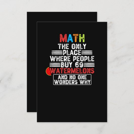 人々が住む唯一の場所である買Math - おもしろい Math サンキューカード (正面/裏面)