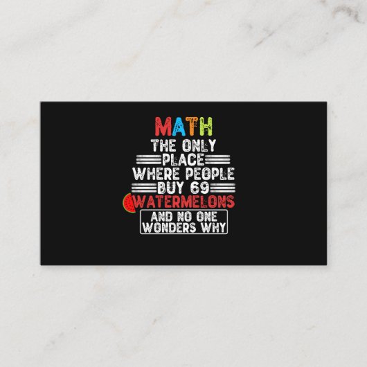 人々が住む唯一の場所である買Math - おもしろい Math 名刺 (正面)