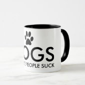 人々が前足を印刷す吸るため犬 マグカップ (正面右)