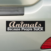 人々が吸うので動物 バンパーステッカー (車上)