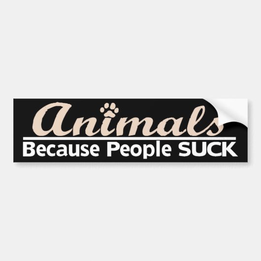 人々が吸うので動物 バンパーステッカー (正面)