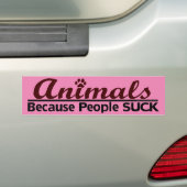 人々が吸うので動物 バンパーステッカー (車上)