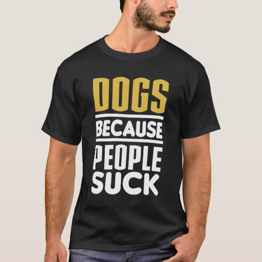 人々が吸うので犬 Tシャツ (正面)