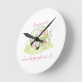 "人々が存在しない" -レトロカンパーキャラバン ラウンド壁時計 (傾斜)