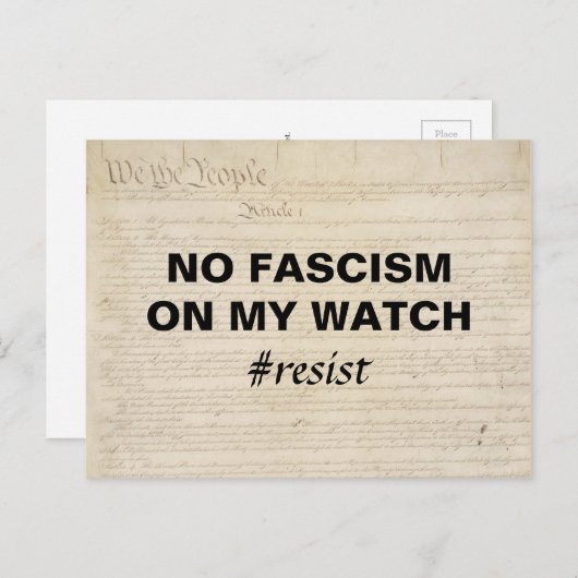 人々が抵抗する私の時計のファシズムはない ポストカード (正面/裏面)