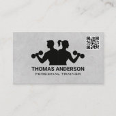 人々が持ち上げる | QRコード名刺 名刺 (正面)