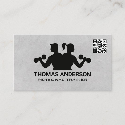 人々が持ち上げる | QRコード名刺 名刺 (正面)