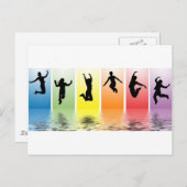 人々が水に飛び込む ポストカード (正面/裏面)