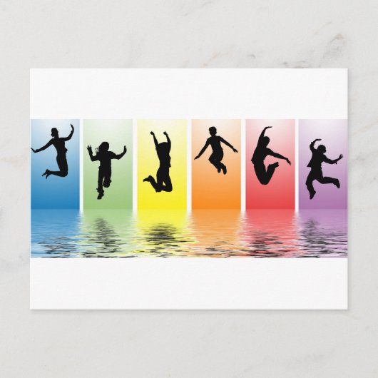 人々が水に飛び込む ポストカード (正面)