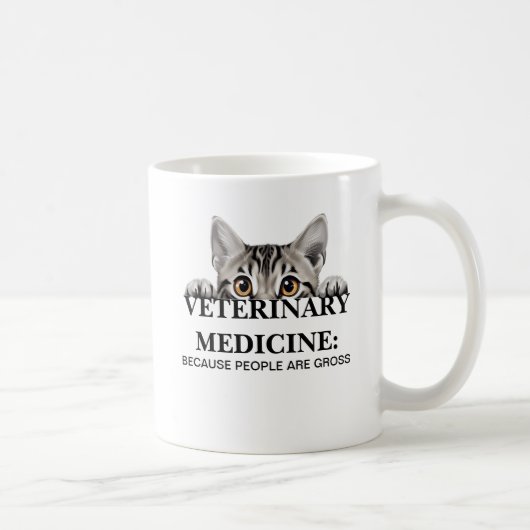 人々が汚らしいから獣医学が好き Funny コーヒーマグカップ (右)