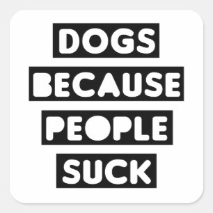 人々が犬を吸使う スクエアシール