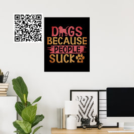 人々が犬を吸使う ポスター