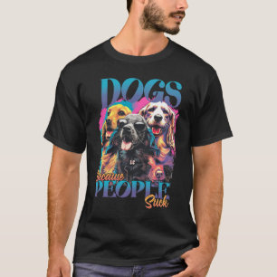 人々が犬を吸使う Tシャツ