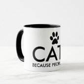 人々が足のプリントのタイポグラフィを吸うので猫 マグカップ (正面左)