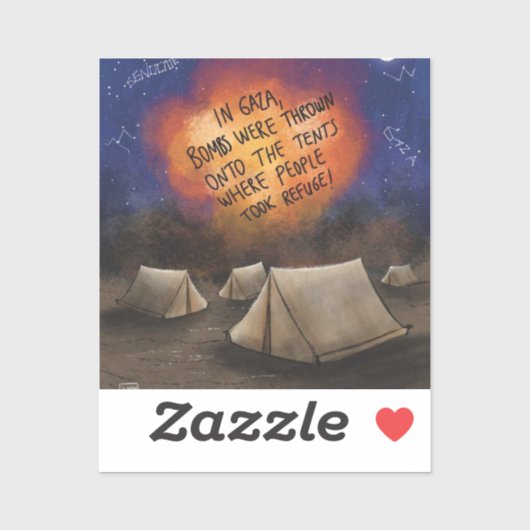 人々が避難所を訪問するラファ爆弾ステッカー シール (シート)