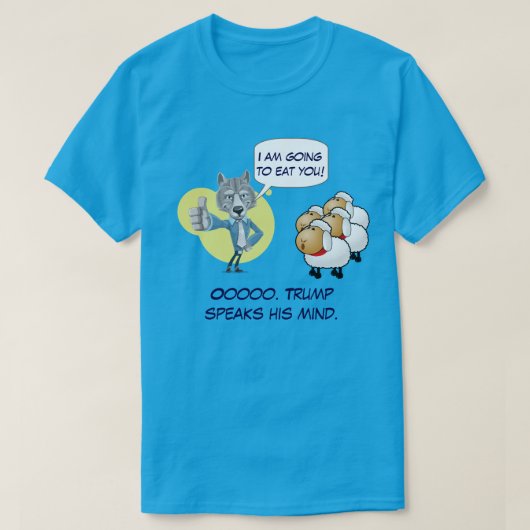 人々としてオオカミ及びヒツジを切札で取って下さい Tシャツ (デザイン正面)