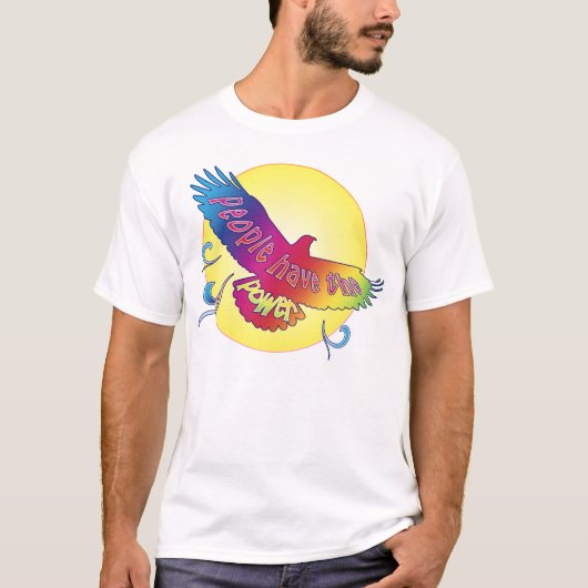 人々にワシによってが上昇する力の~があります Tシャツ (正面)