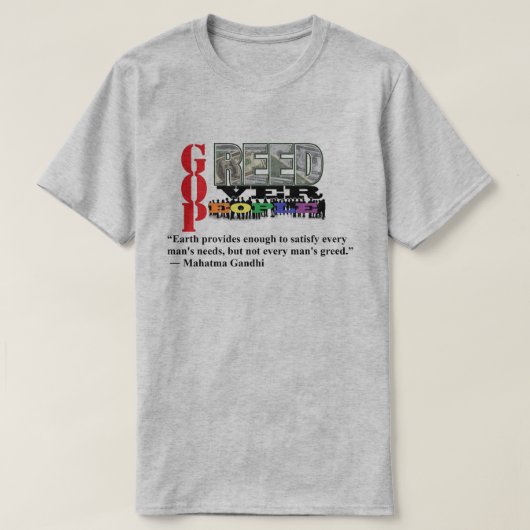 人々に対する強欲 Tシャツ (デザイン正面)
