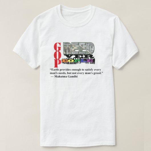 人々に対する強欲 Tシャツ (デザイン正面)