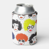 人々のおもしろい集まり：シームレスなデザイン。 缶クーラー (缶正面)