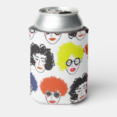 人々のおもしろい集まり：シームレスなデザイン。 缶クーラー (缶裏面)