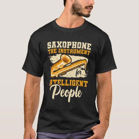 人々のための知性がある音楽サクソフォン Tシャツ (正面)