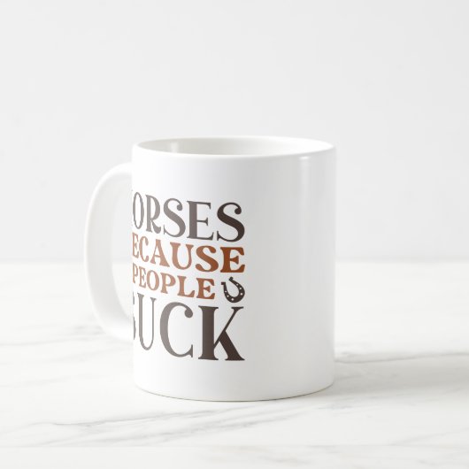 人々のための馬吸 コーヒーマグカップ (正面左)