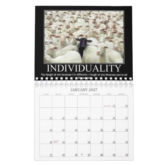 人々のカレンダーへの力 カレンダー (1月 2027)