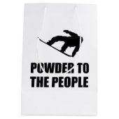 人々のスキーへの粉の雪 ミディアムペーパーバッグ (裏面)