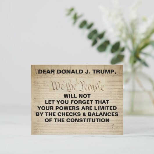 人々のチェックとバランスの弾劾をトランプ ポストカード (スタンド正面)