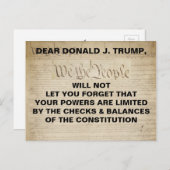人々のチェックとバランスの弾劾をトランプ ポストカード (正面/裏面)