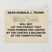 人々のチェックとバランスの抵抗を切り詰める ポストカード (正面)