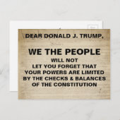 人々のチェックとバランスの抵抗を切り詰める ポストカード (正面/裏面)