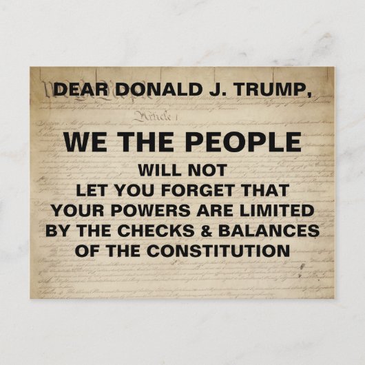 人々のチェックとバランスの抵抗を切り詰める ポストカード (正面)