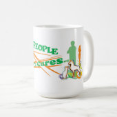 人々のマグへの足 コーヒーマグカップ (正面右)