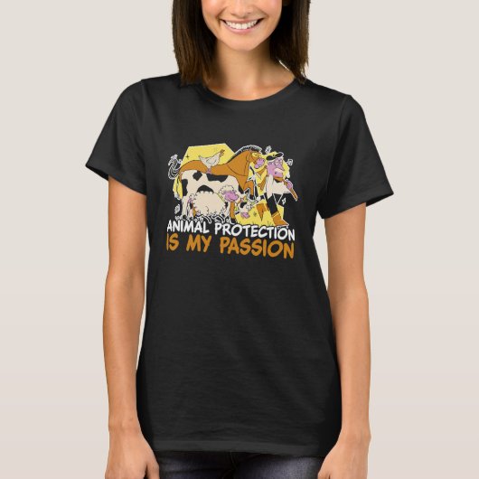 人々の上の動物の動物活動家救助隊 Tシャツ (正面)