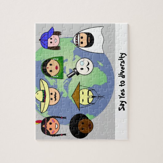 人々の世界的な反人種的優越感のプロ多様性 ジグソーパズル (縦)